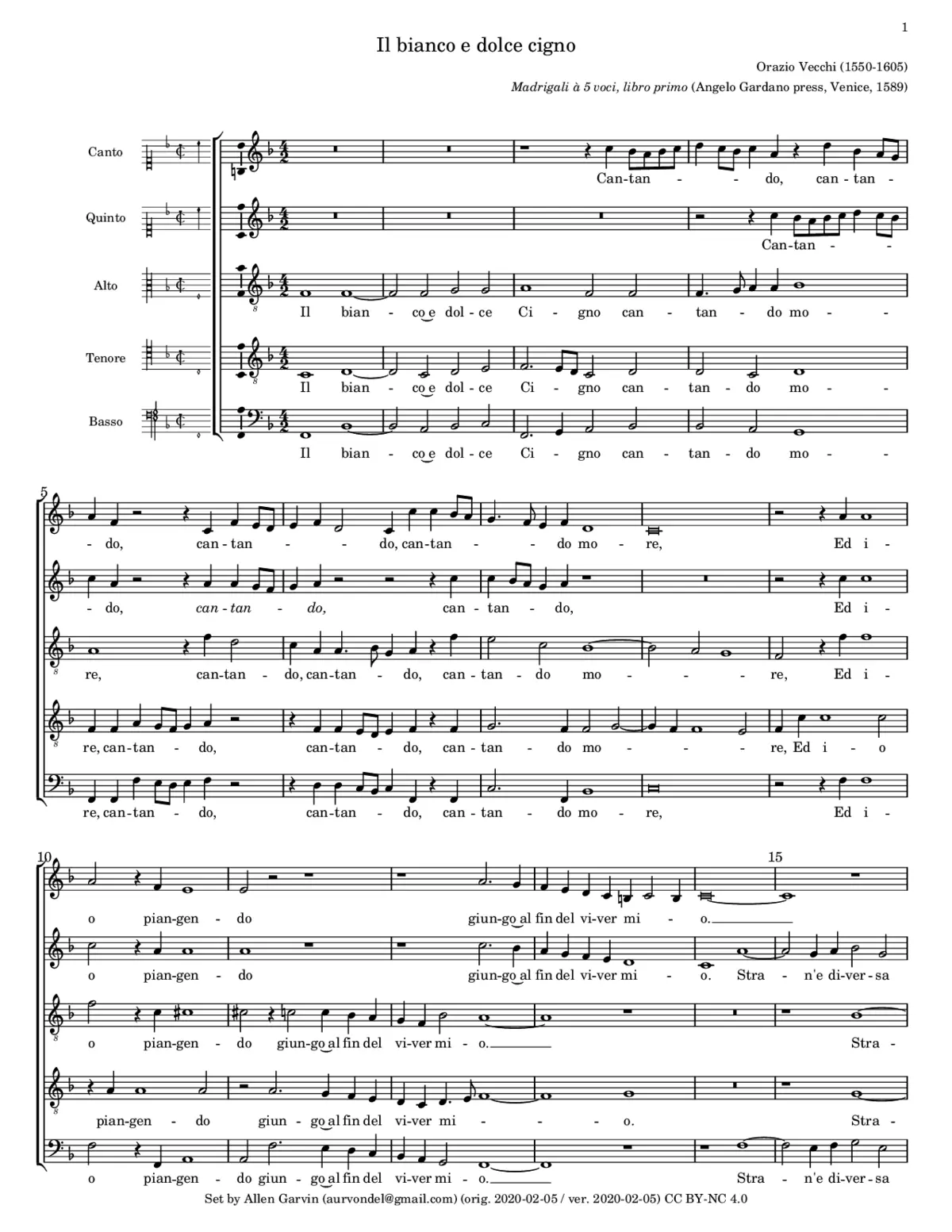 Il bianco e dolce cigno - Page 1
