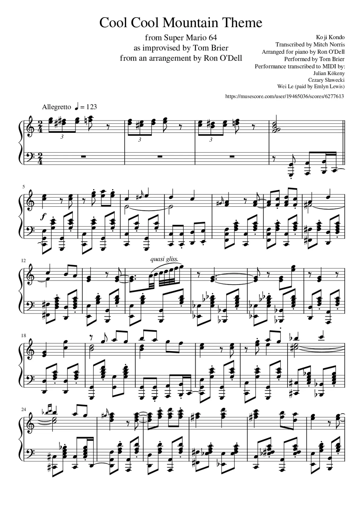 Tom Brier Improvisation - Page 1