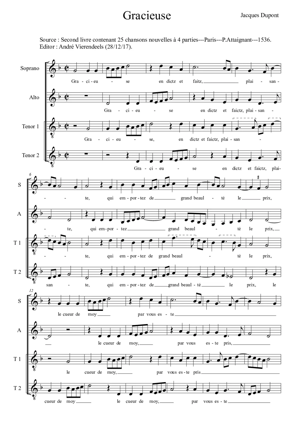 Gracieuse en dictz et faitz - Page 1