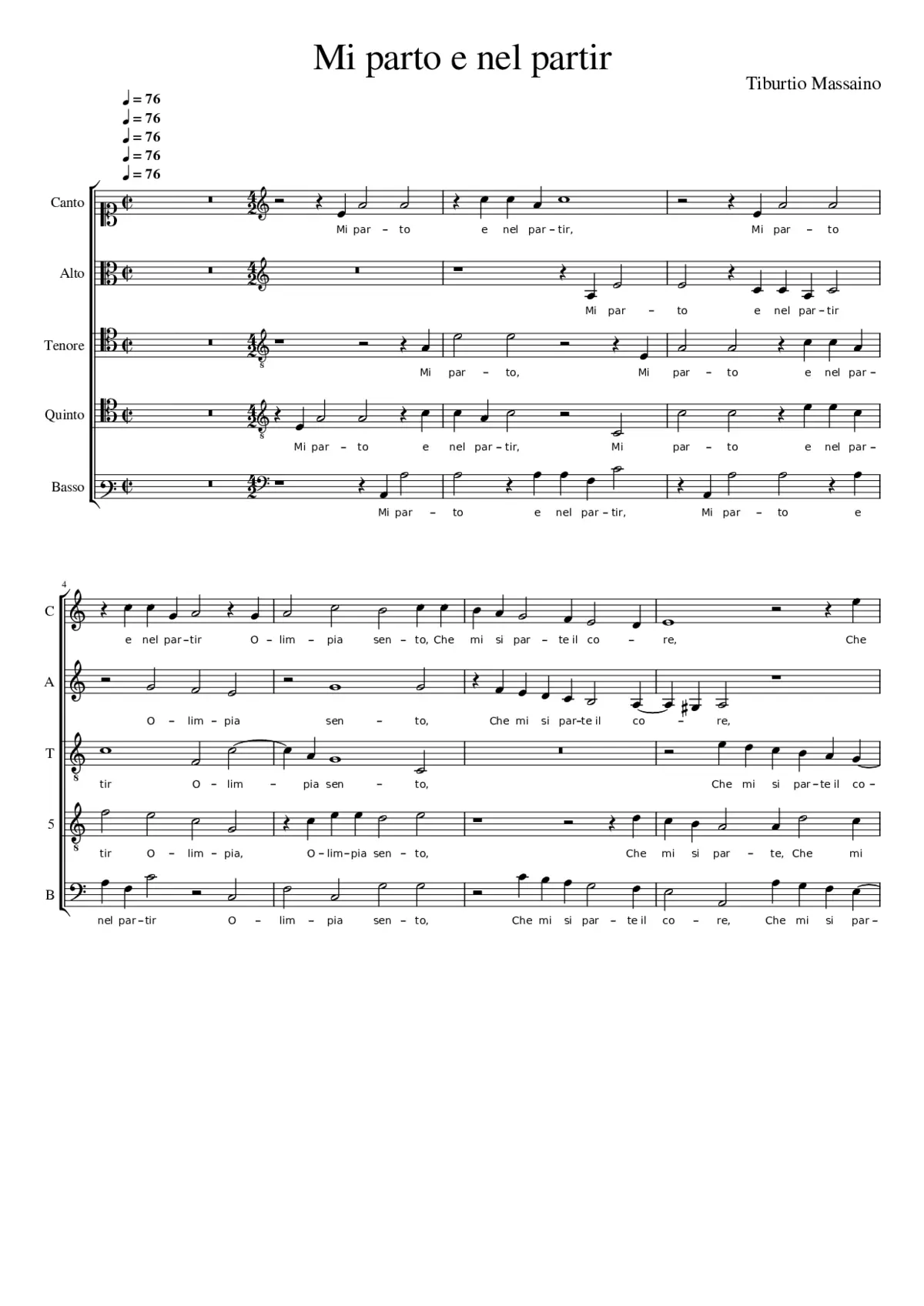 Mi parto e nel partir - Page 1