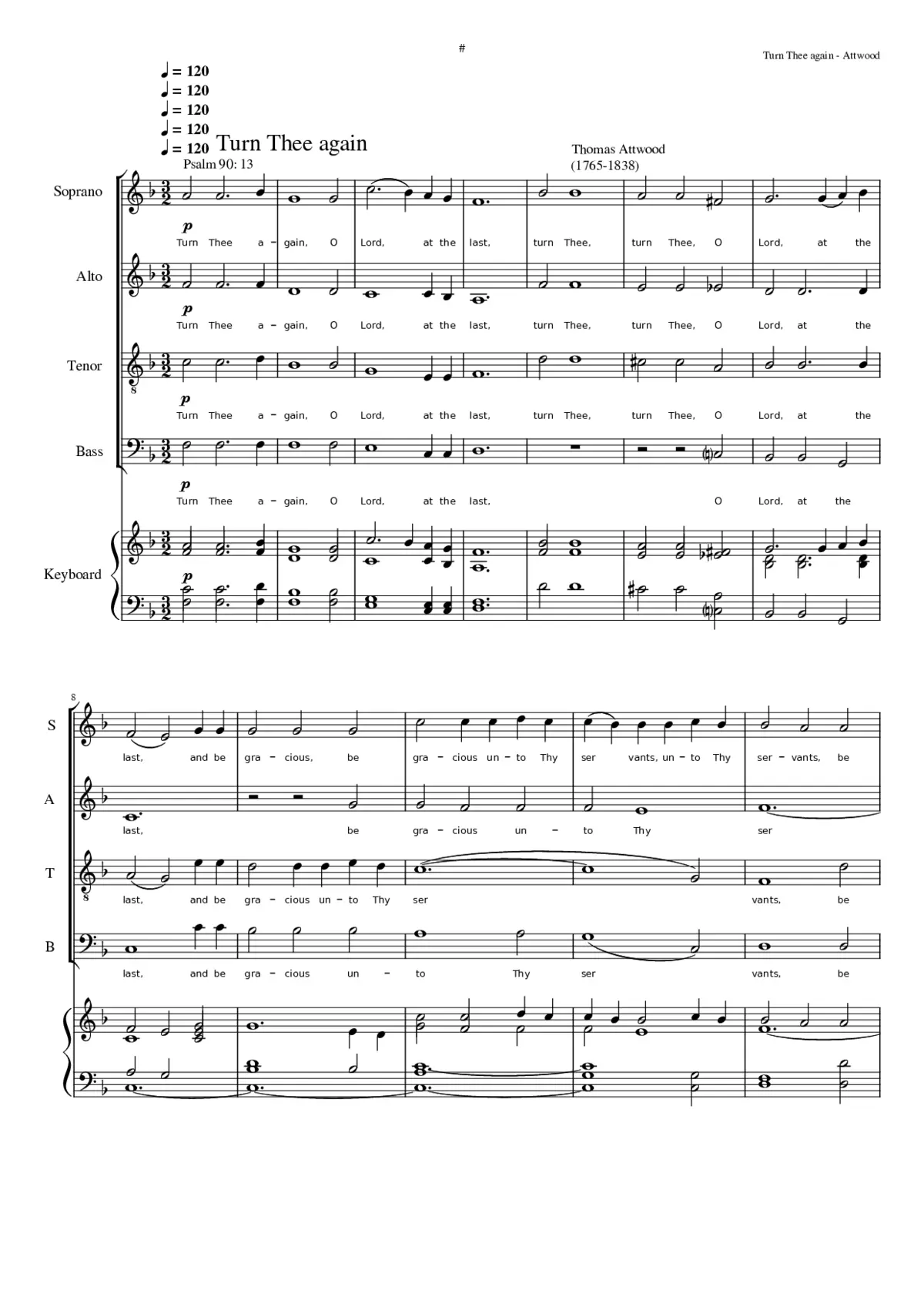 Turn Thee again O Lord - Page 1