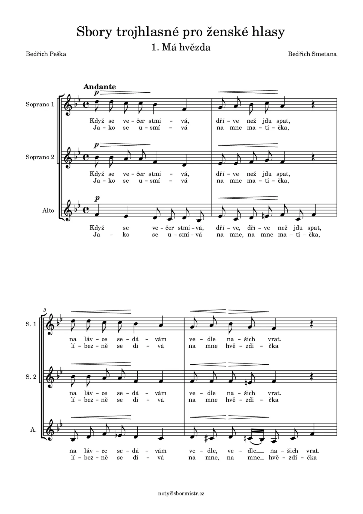 3 ženské sbory (3 Female Choruses) - Page 1