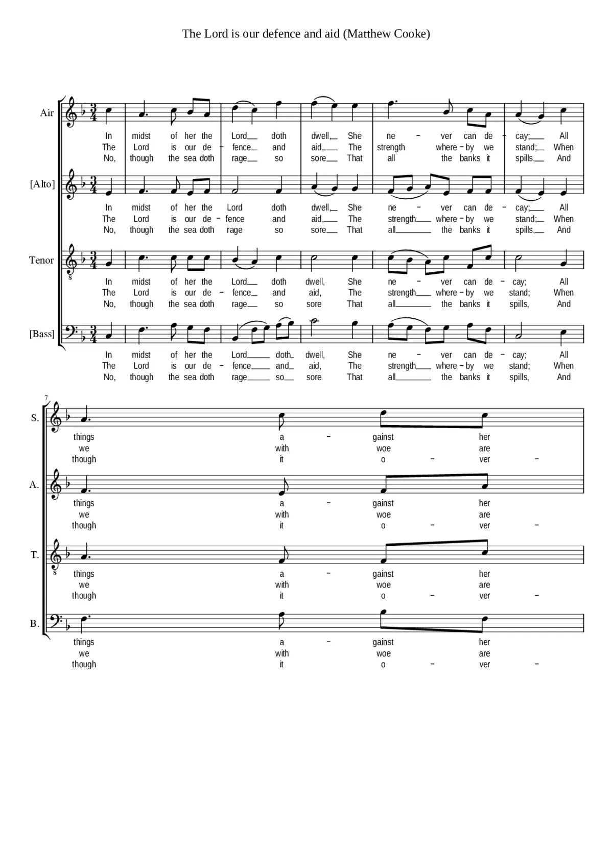 The Lord is our defence and aid - Page 1