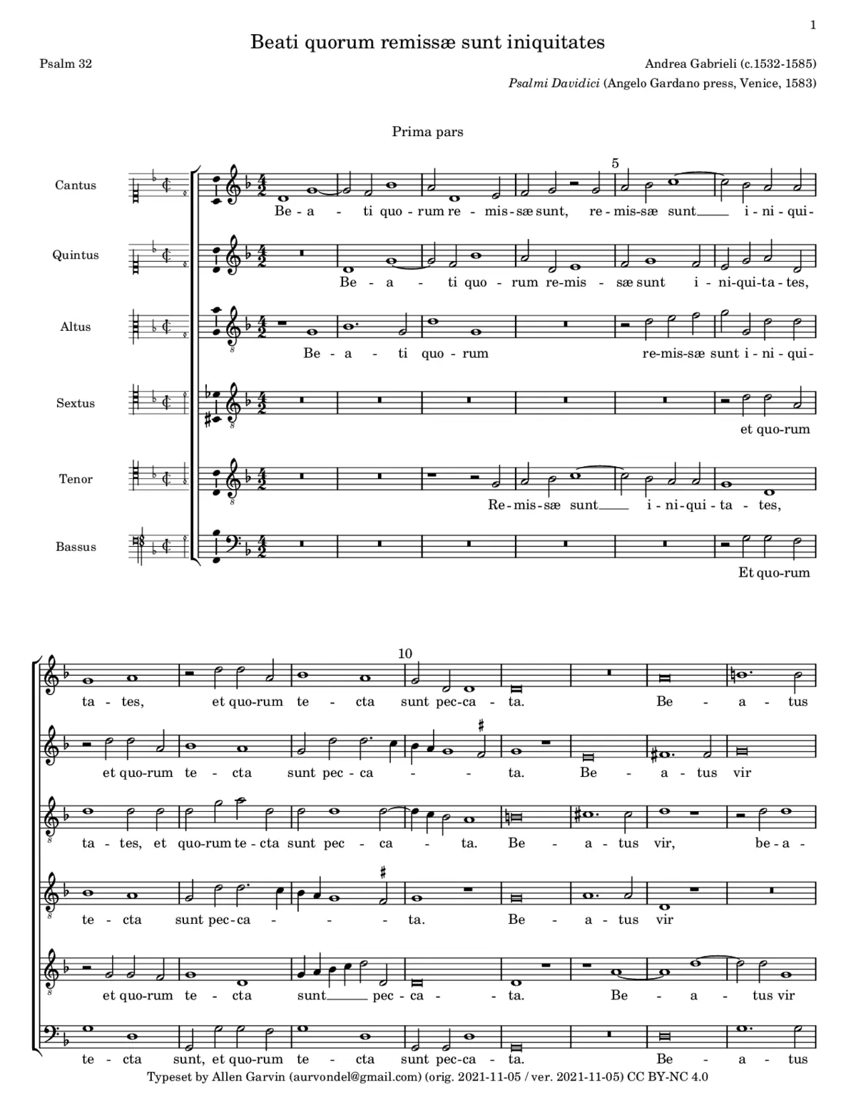Beati quorum remissæ sunt iniquitates - Page 1