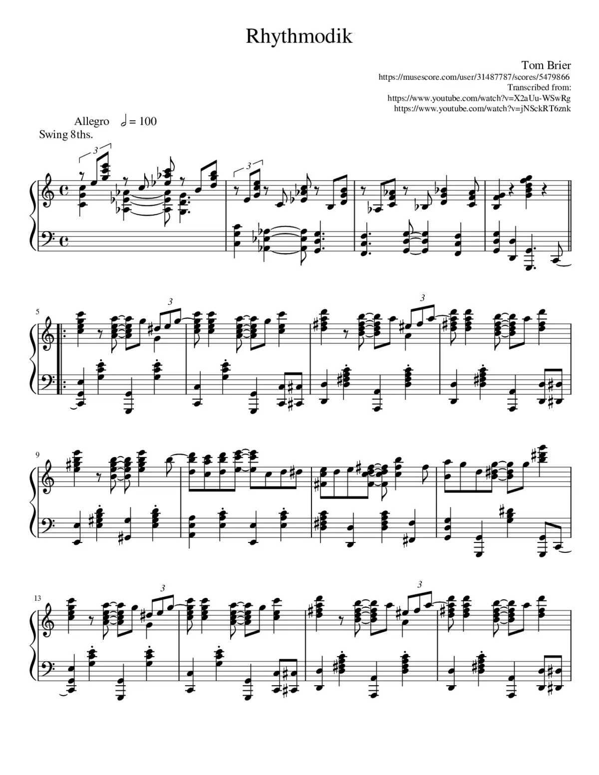 Tom Brier Improvisation - Page 1