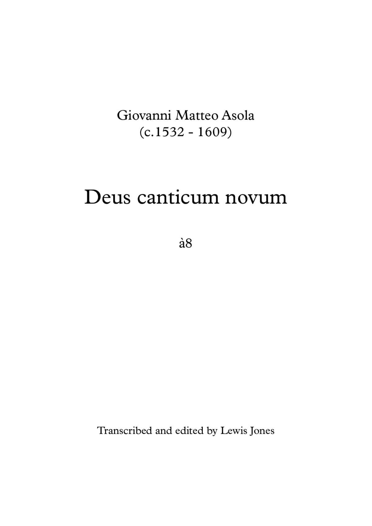 Deus canticum novum a 8 - Page 1