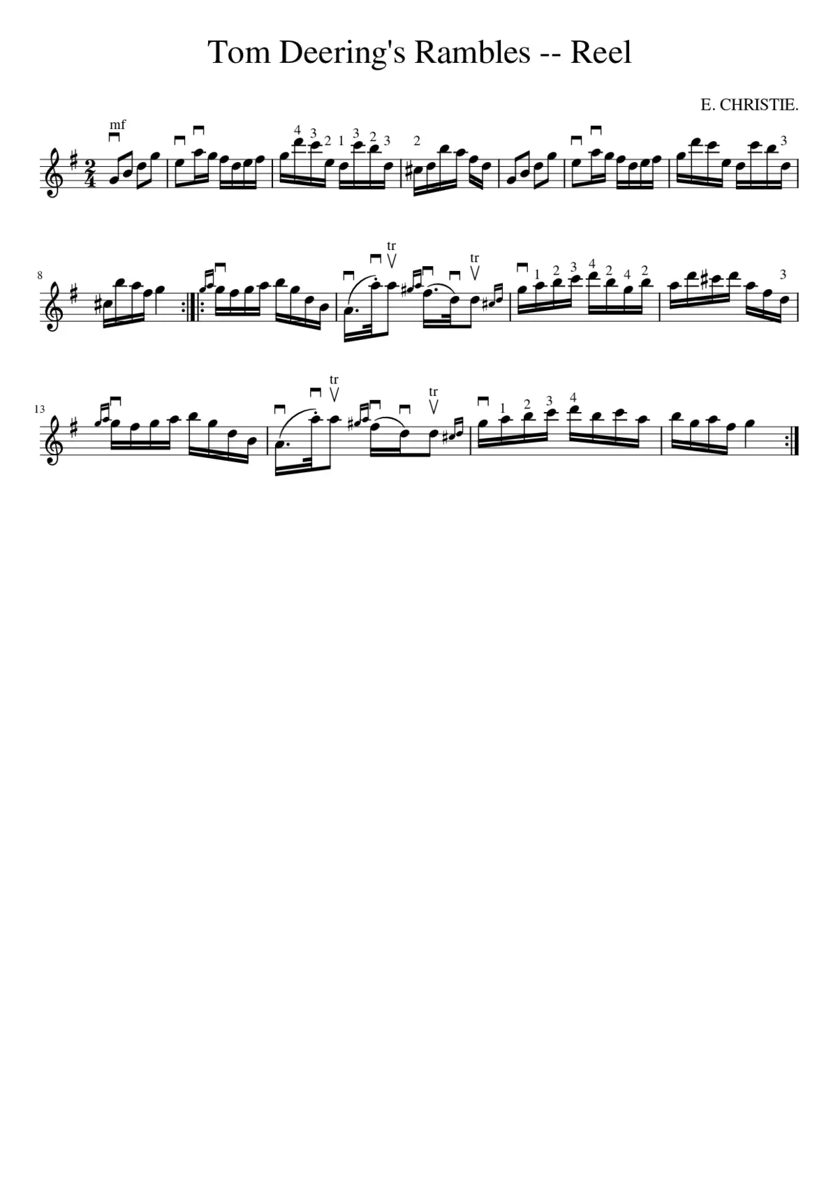 Tom Deering's Rambles -- Reel - Page 1