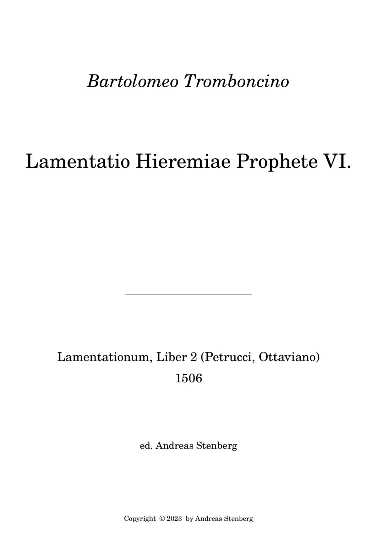 Lamentatio Hieremiae Prophete VI. - Page 1