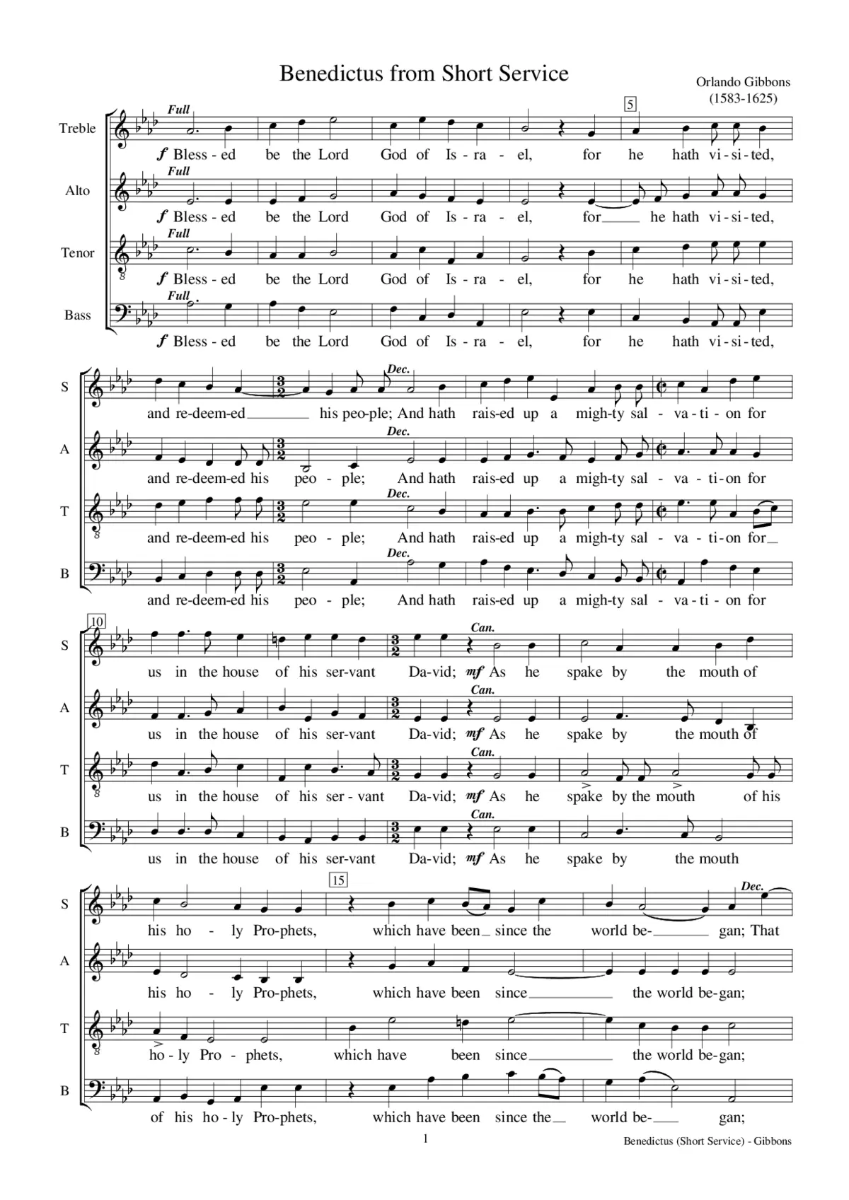 Benedictus (Short Service) - Page 1