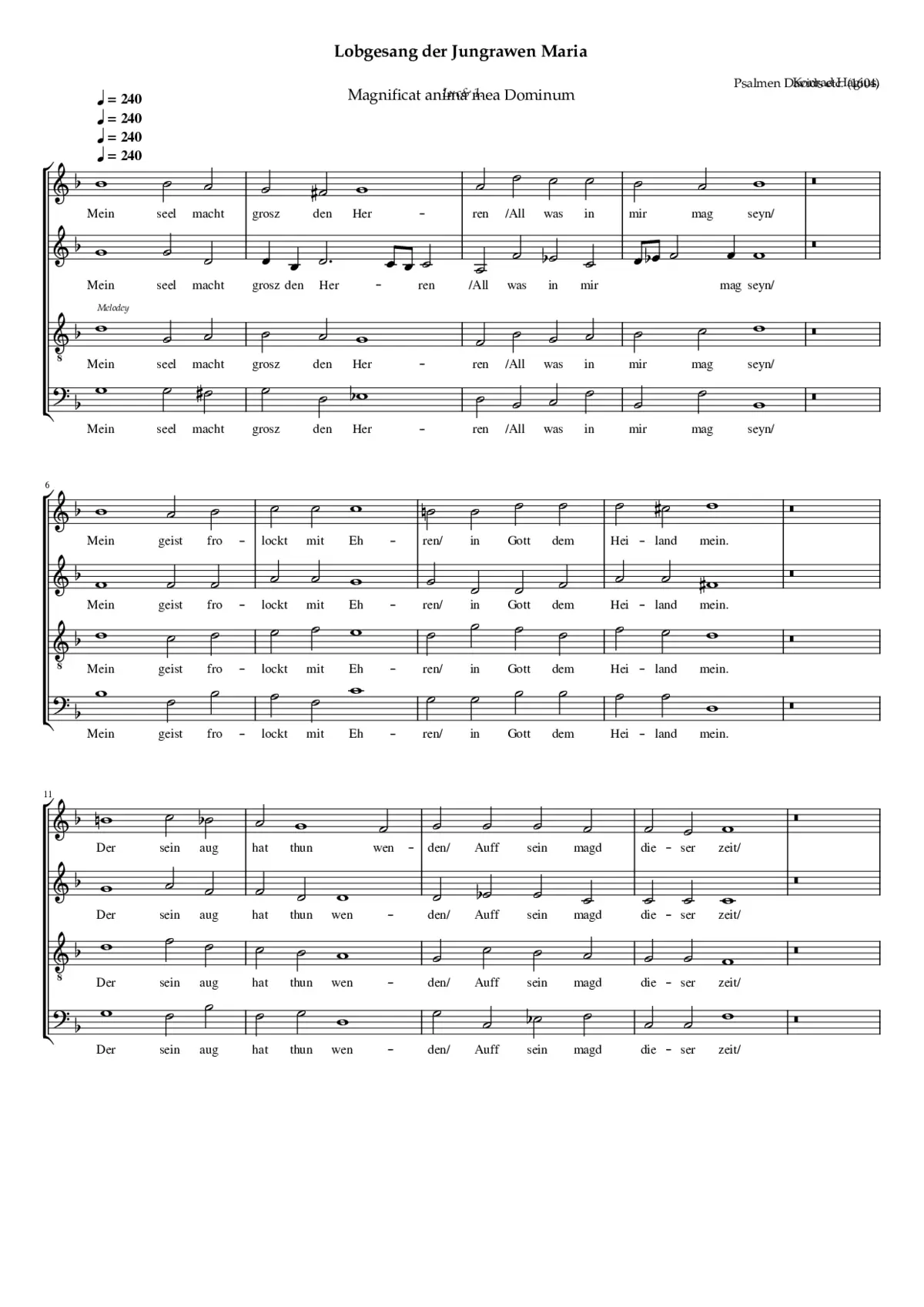 Mein Seel macht grosz den Herrn - Page 1