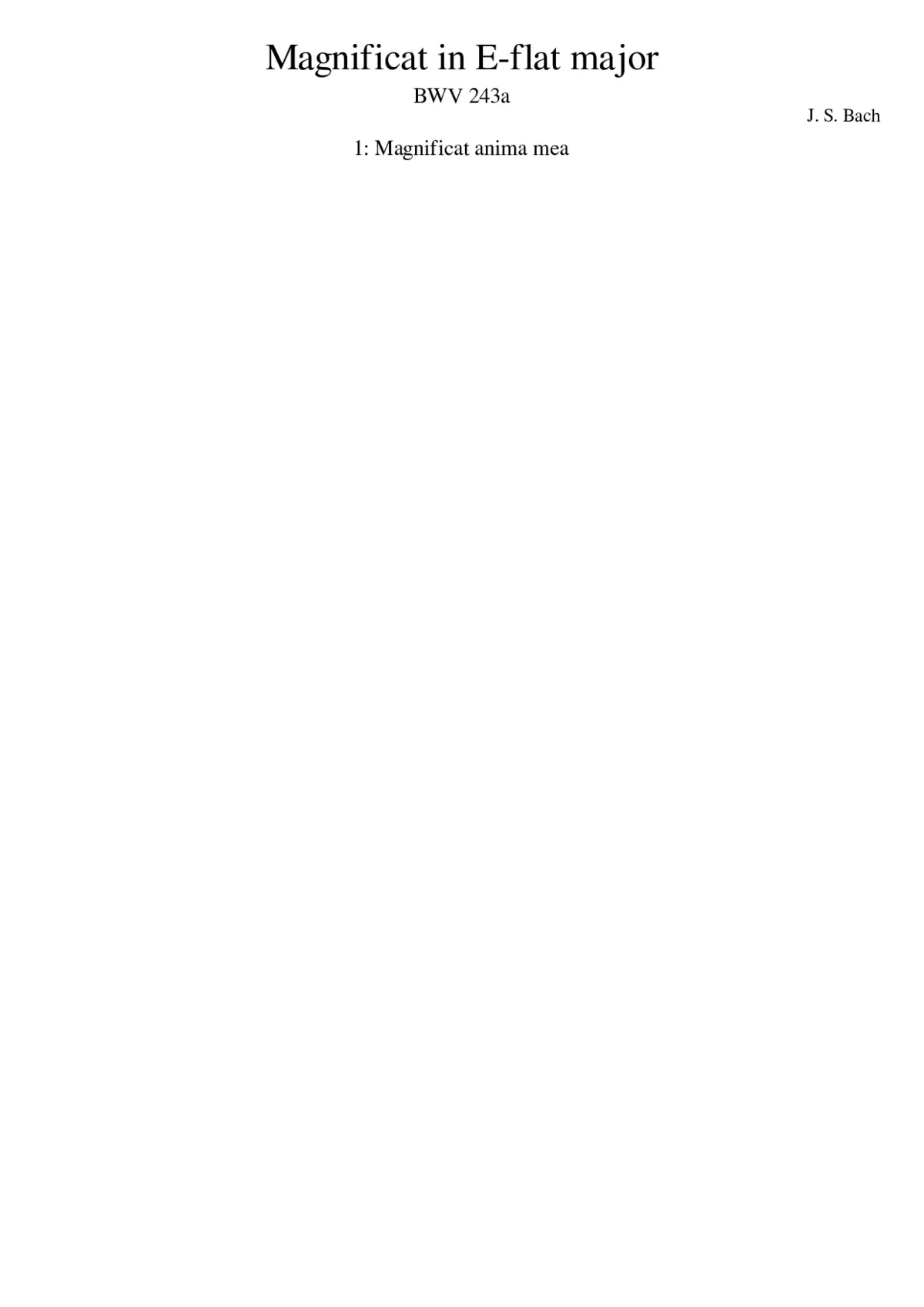 Magnificat in E-flat major BWV 243a - Page 1