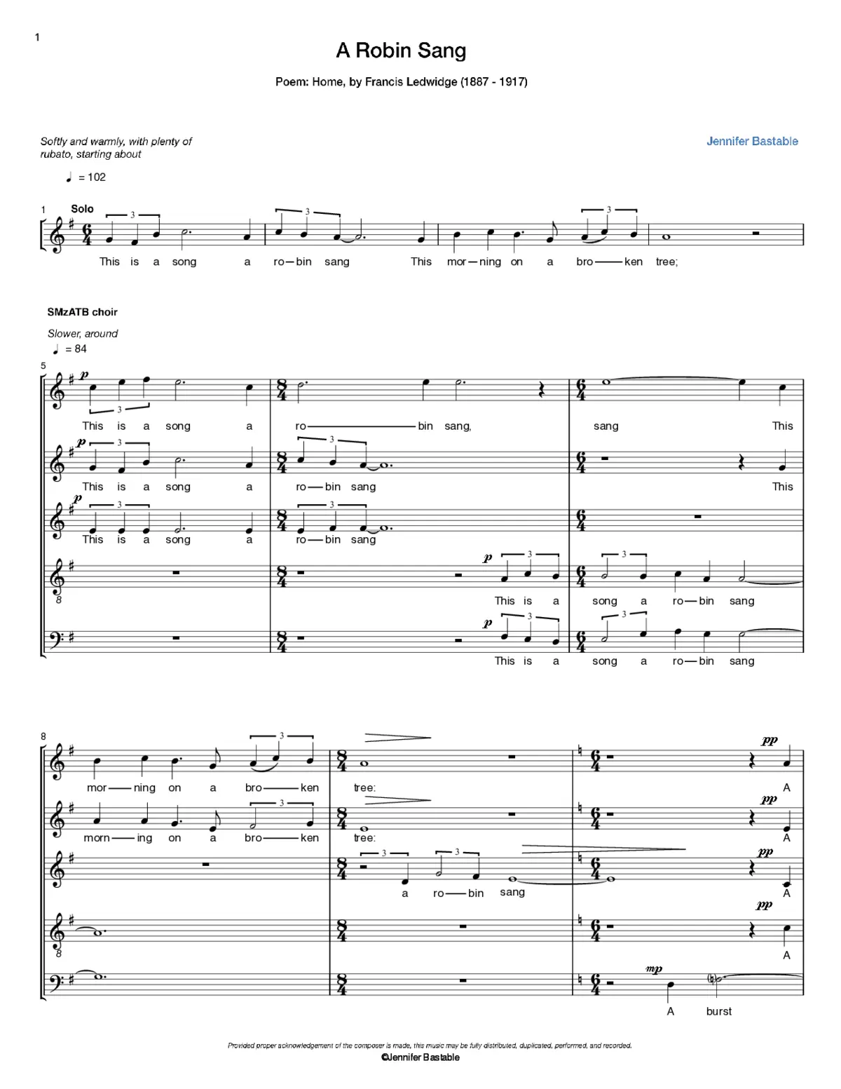 A Robin Sang - Page 1