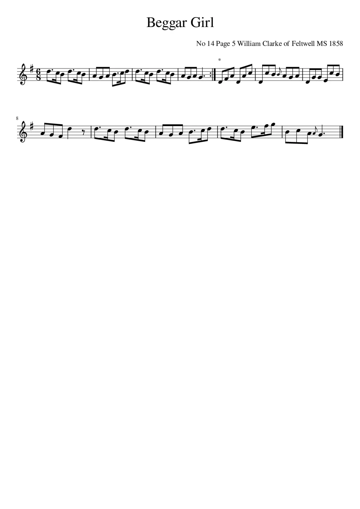 The BEGGAR GIRL - Page 1