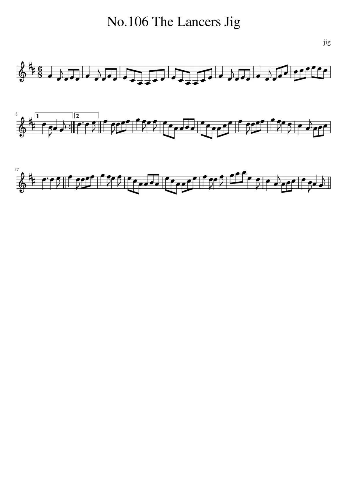 No.106 The Lancers Jig - Page 1