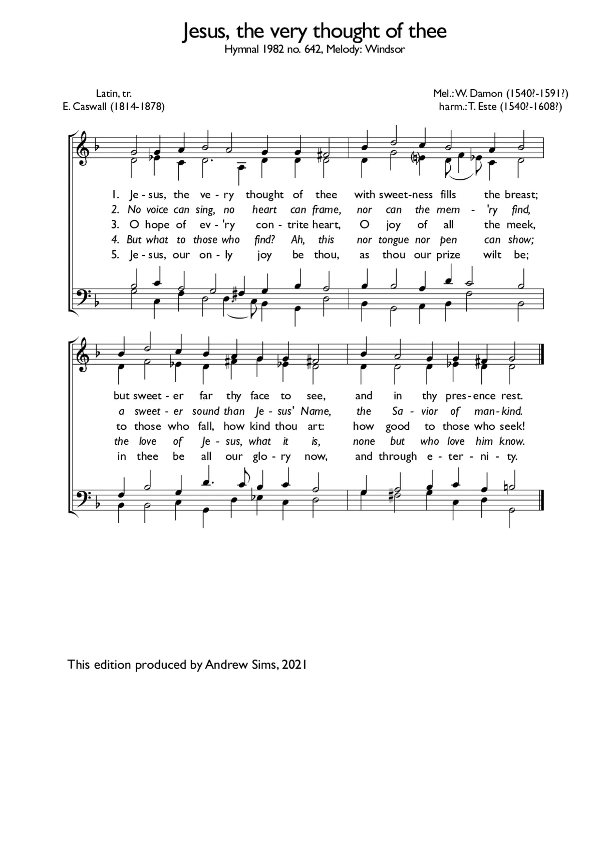 Jesus, the very thought of thee - Page 1
