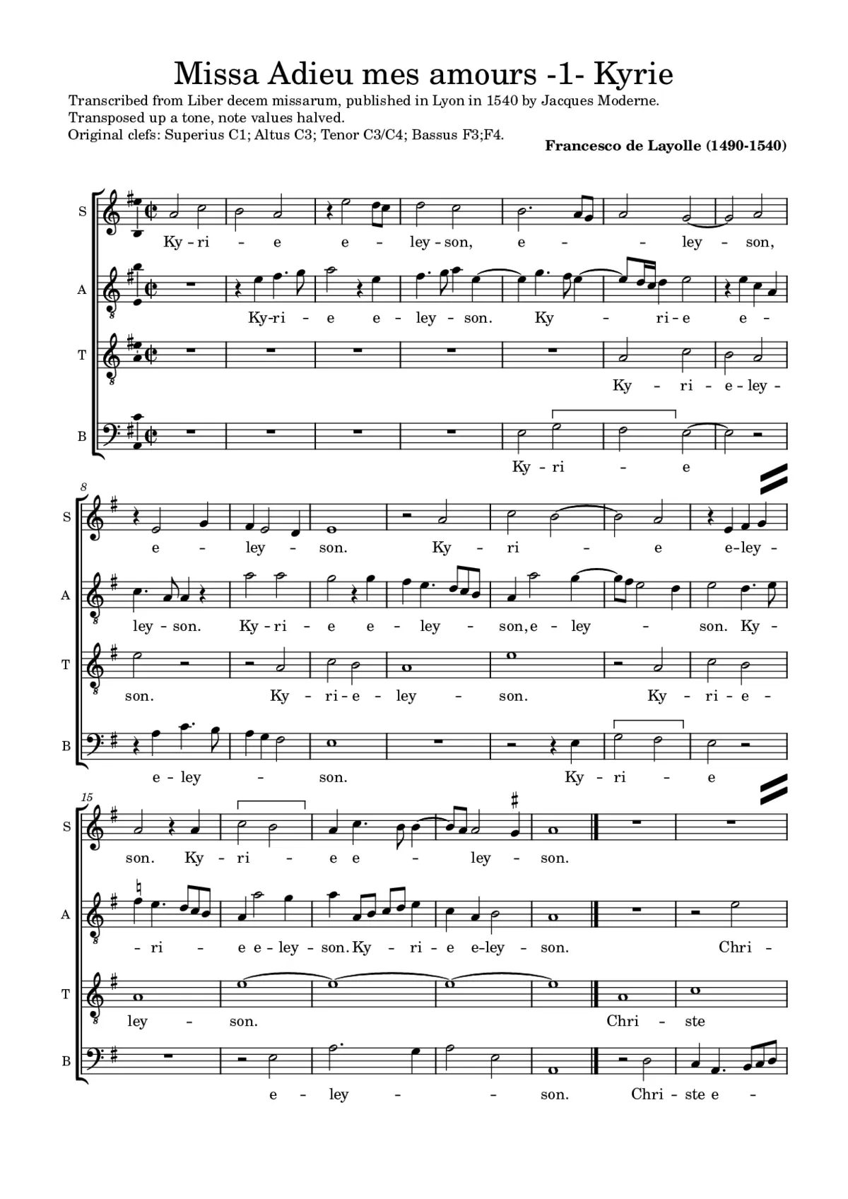 Missa Adieu mes amours - Page 1