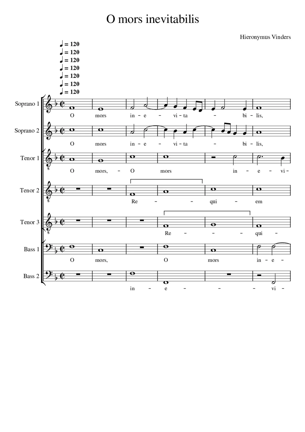 O Mors Inevitabilis - Epithaphium Josquini - Page 1