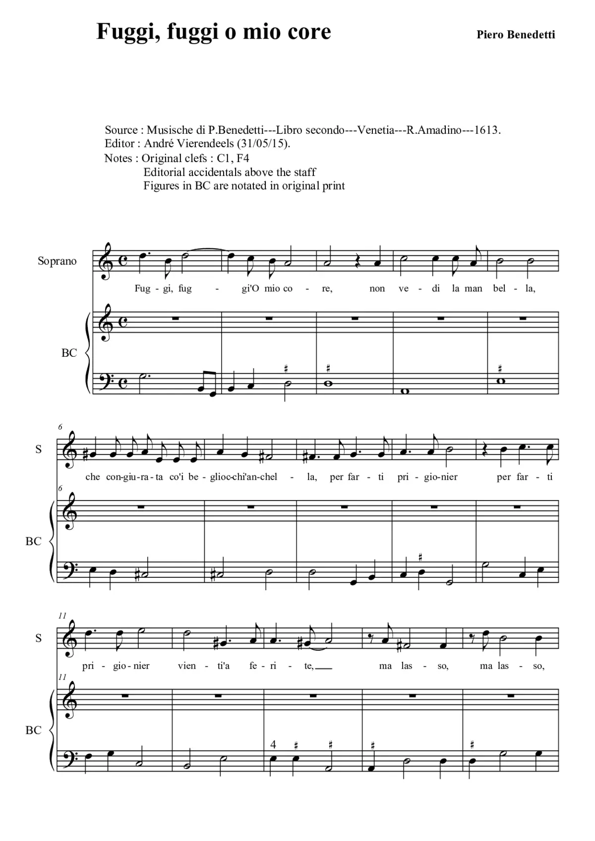 Fuggi, O mio core - Page 1