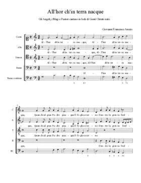 All'hor ch'in terra nacque