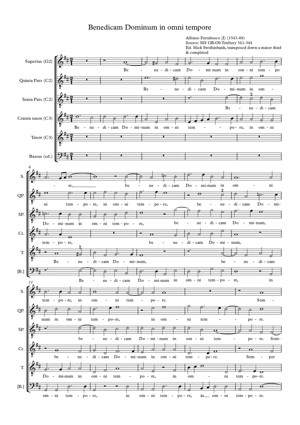 Benedicam Dominum in omni tempore - Page 1