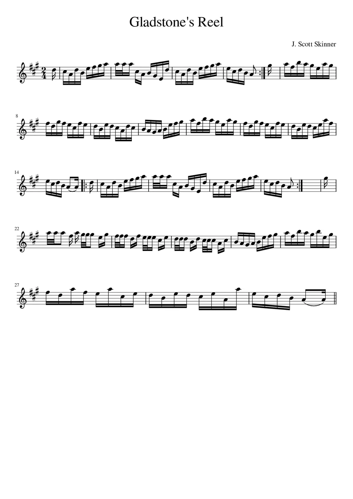 Gladstone's Reel - Page 1