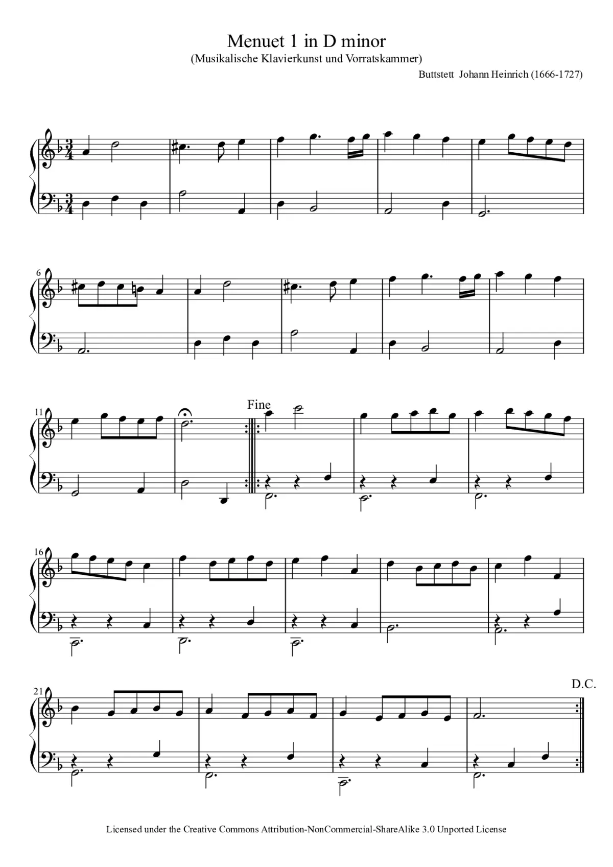 2 Menuets in D minor - Page 1