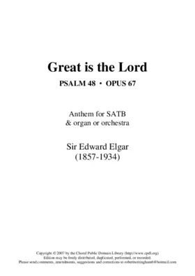 Great is the Lord, Op. 67