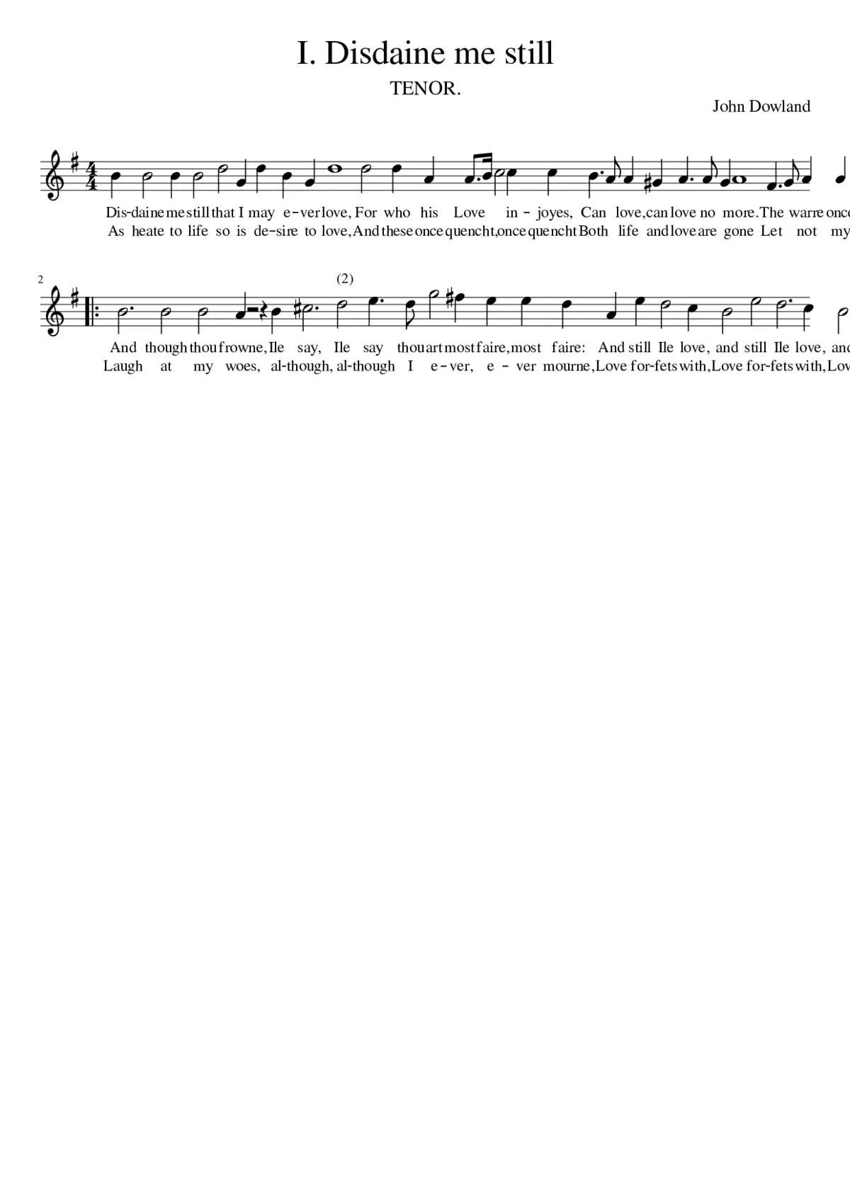 I. Disdaine me still - Page 1