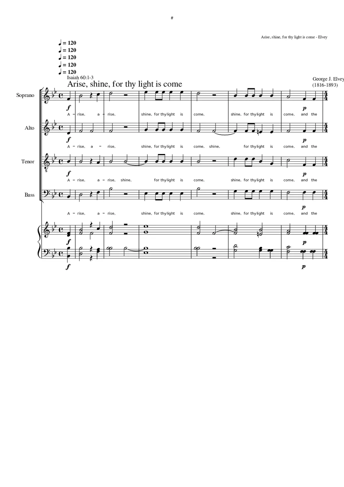 Arise shine for thy light is come - Page 1