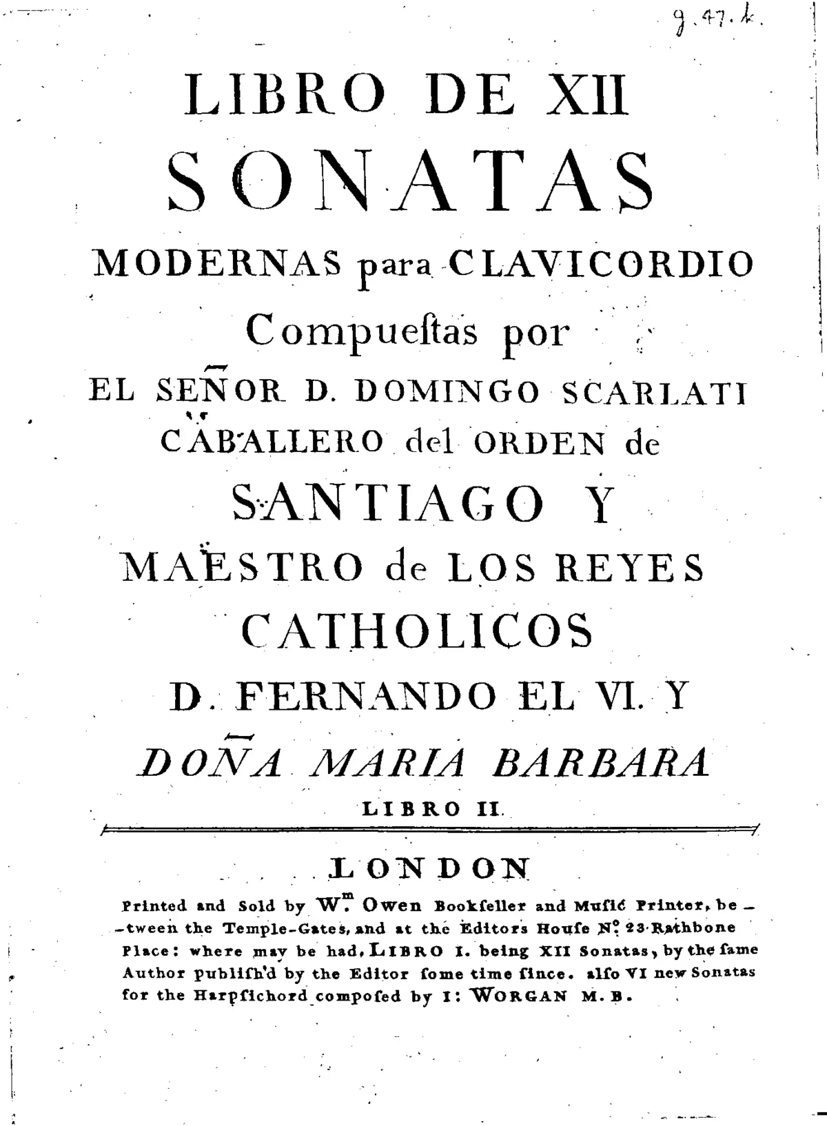 12 Sonatas Modernas para Clavicordio, Libro 2 - Page 1