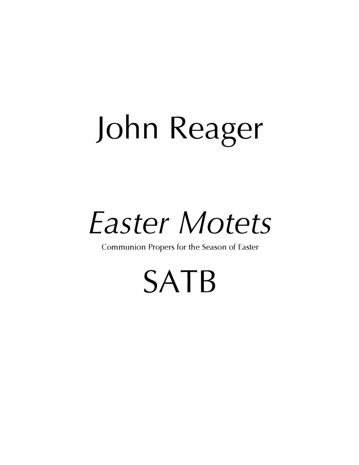 Easter Motets - Page 1