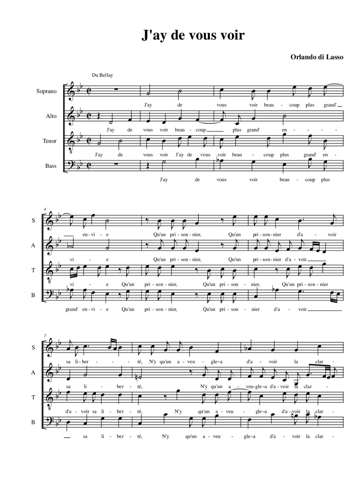 J'ay de vous voir - Page 1