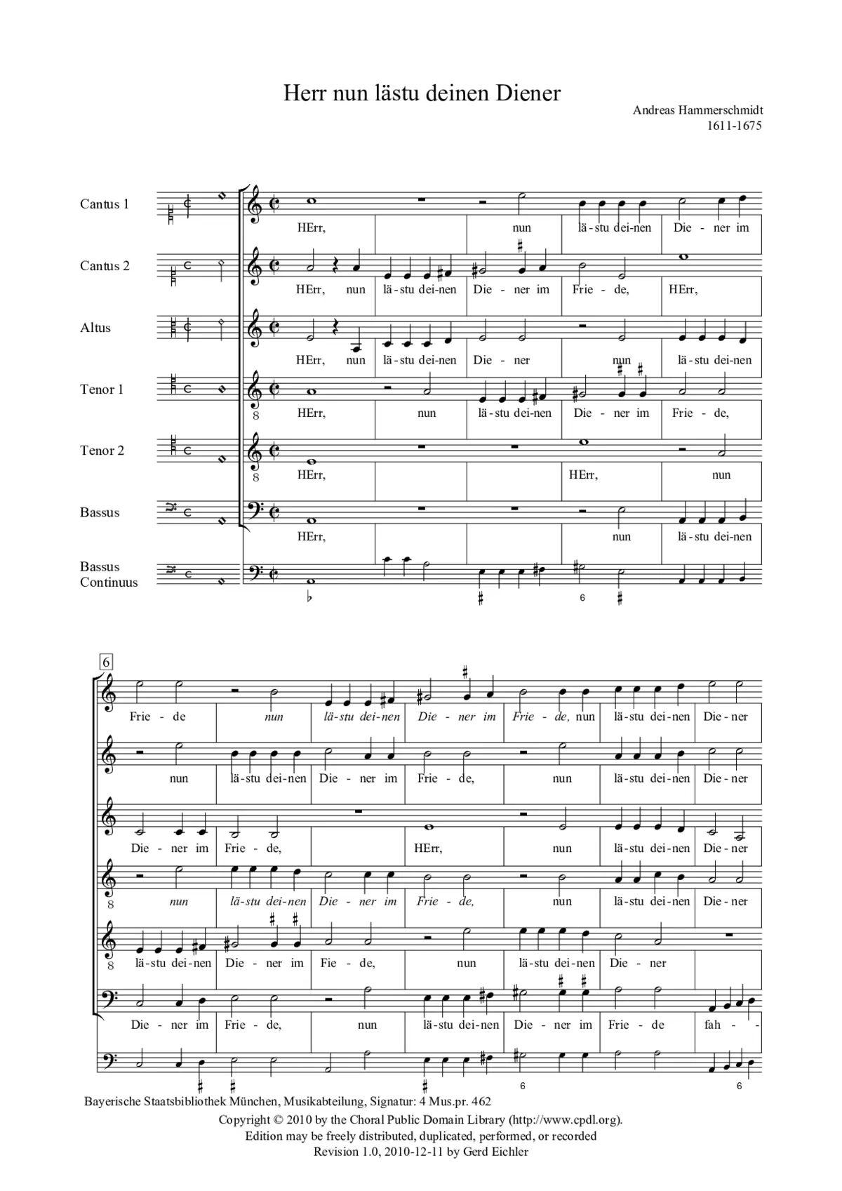 Herr nun lässt du deinen Diener in Frieden fahren - Page 1