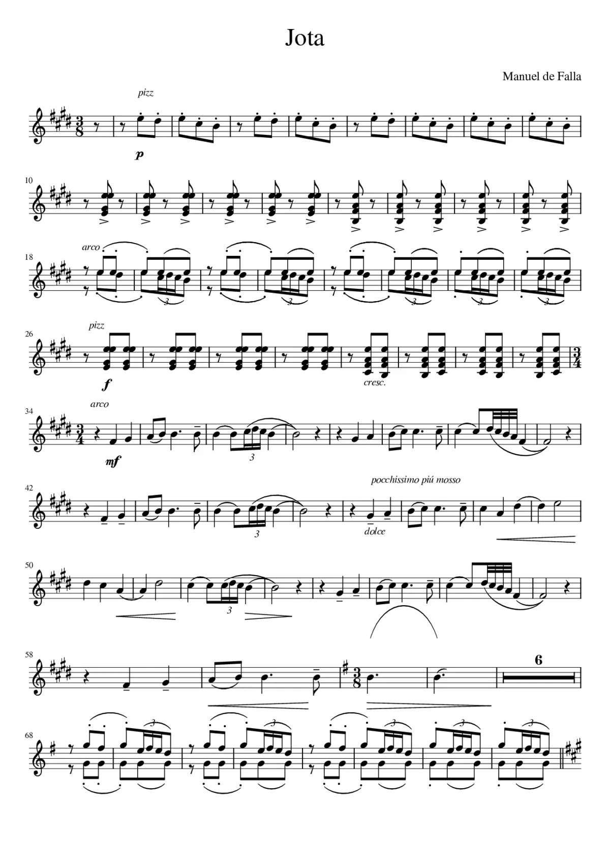 Jota - Manuel de Falla - Page 1