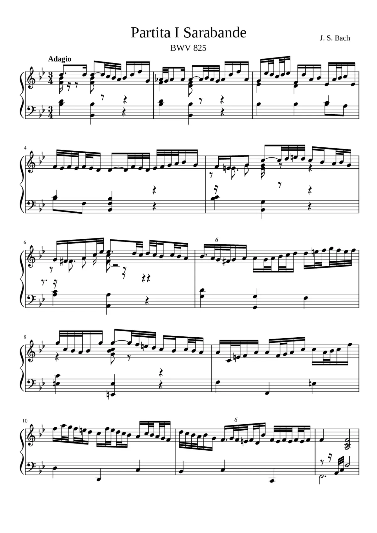 Partita in B-flat major BWV 825 - Page 1