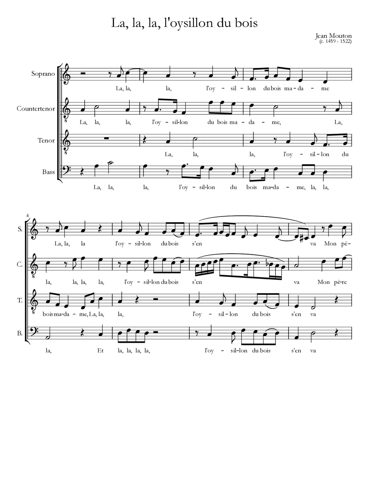 La, la, la, l'oysillon du bois - Page 1