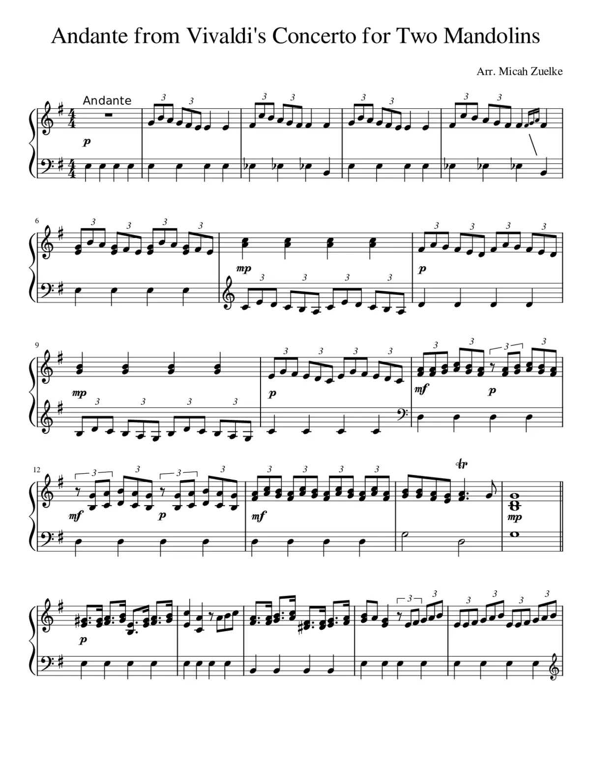 Concerto for 2 Mandolins in G major RV 532 - Page 1