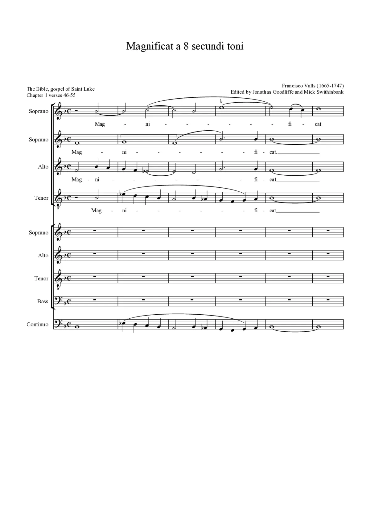 Magnificat a 8 secundi toni - Page 1