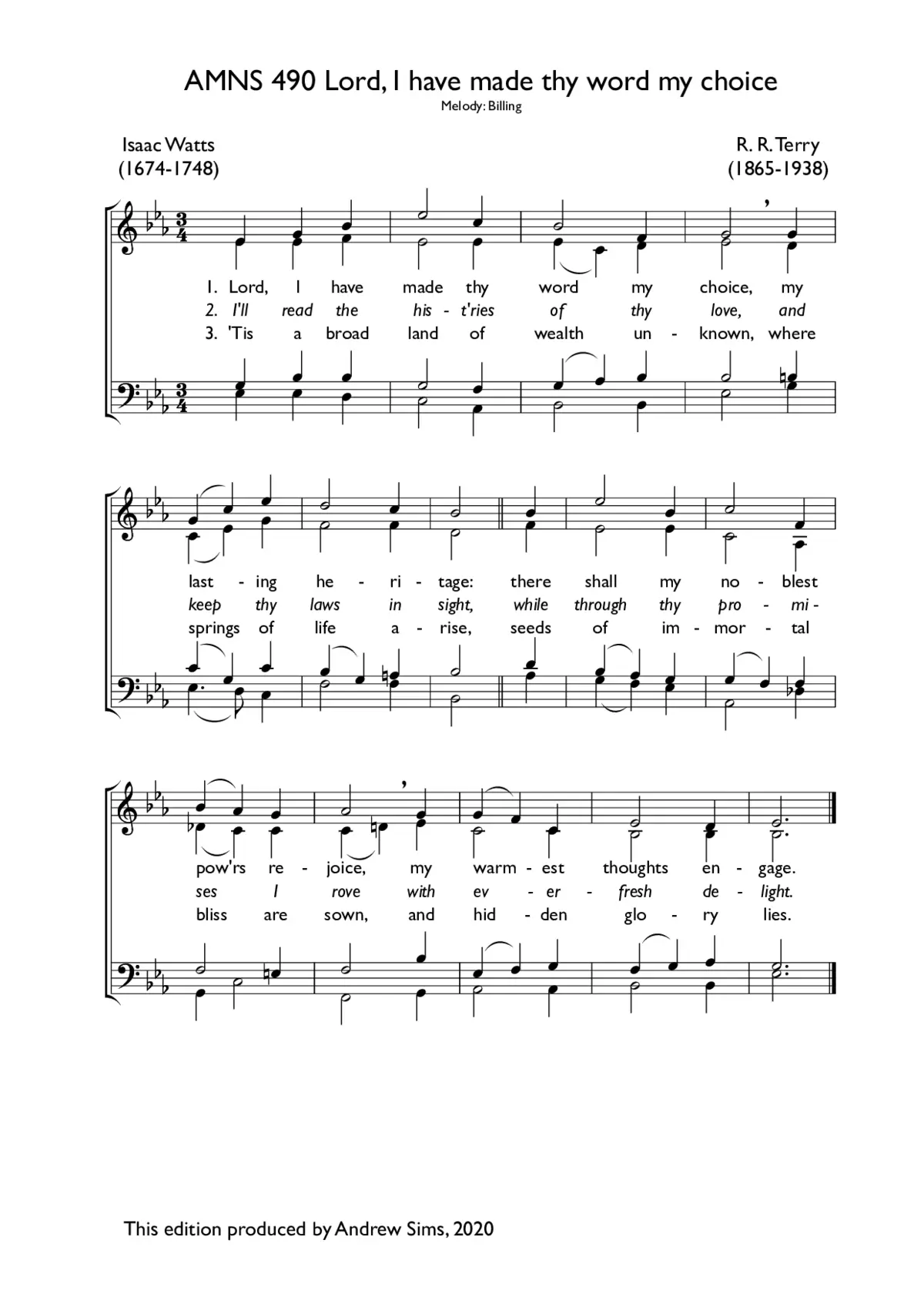Lord, I have made thy word my choice - Page 1