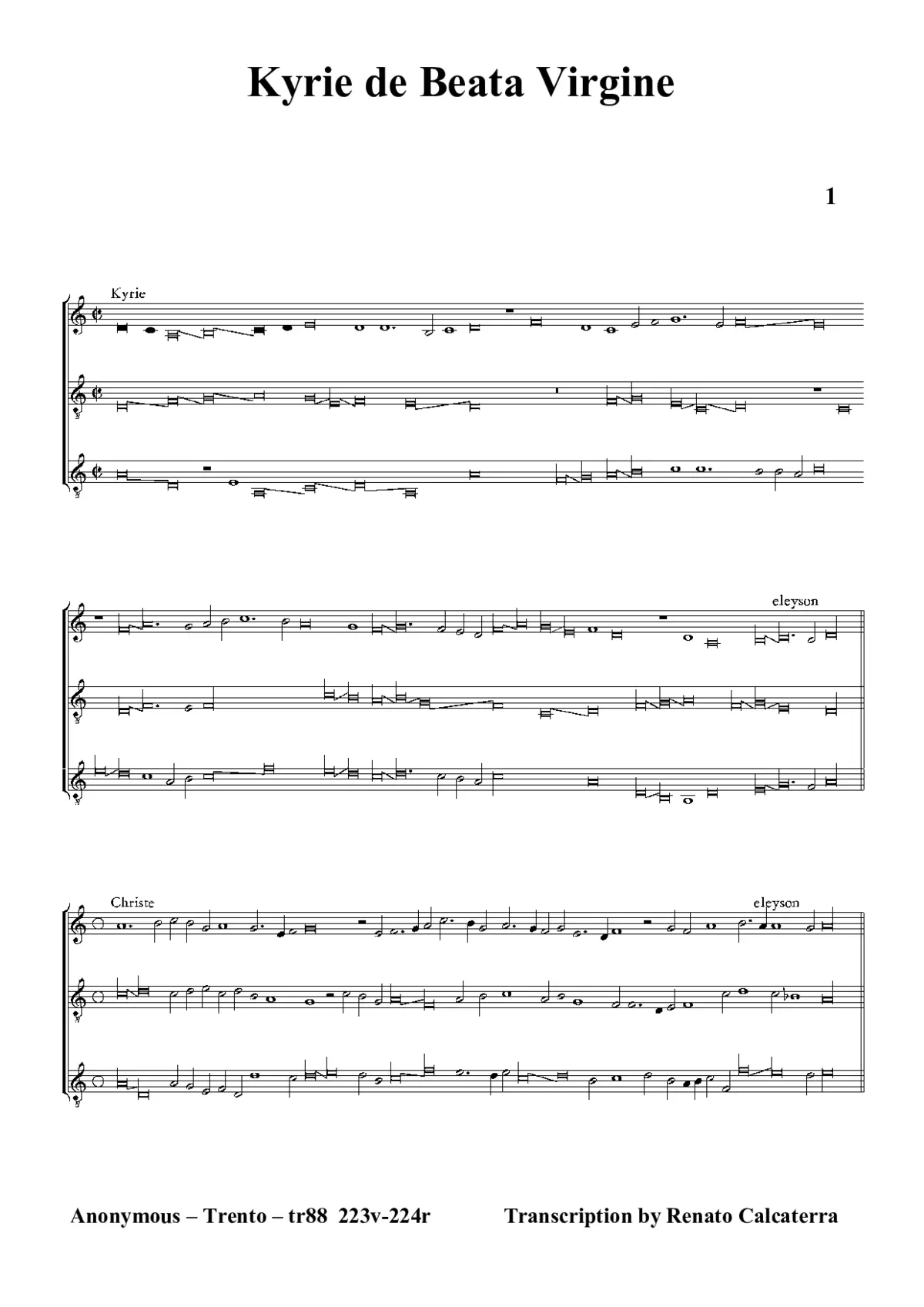 Kyrie de Beata Virgine - Page 1