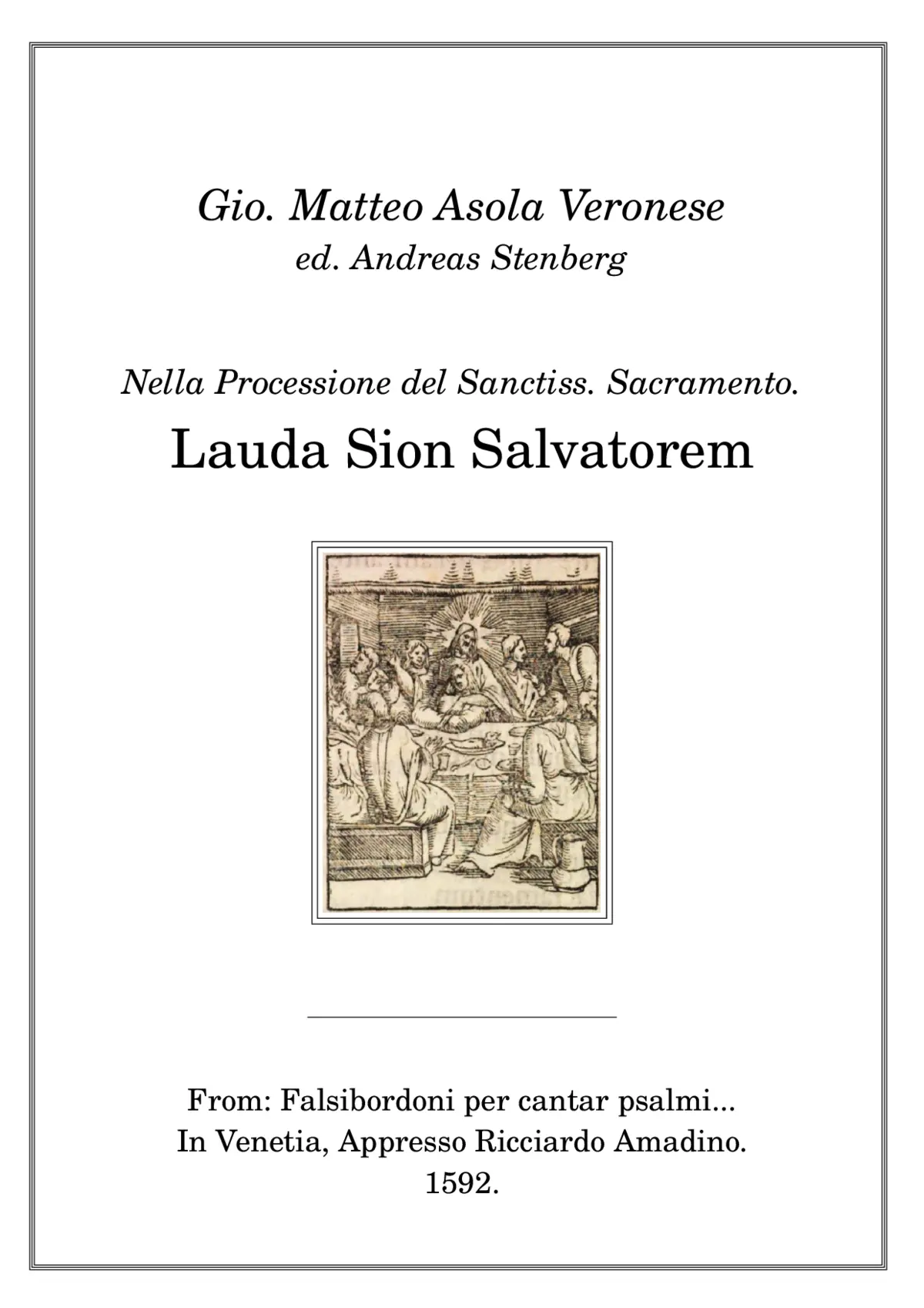 Lauda Sion Salvatorem - Page 1