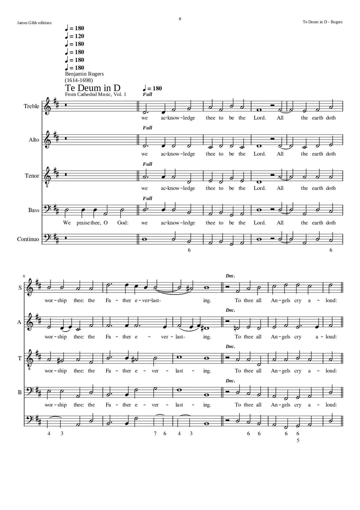 Te Deum in D - Page 1