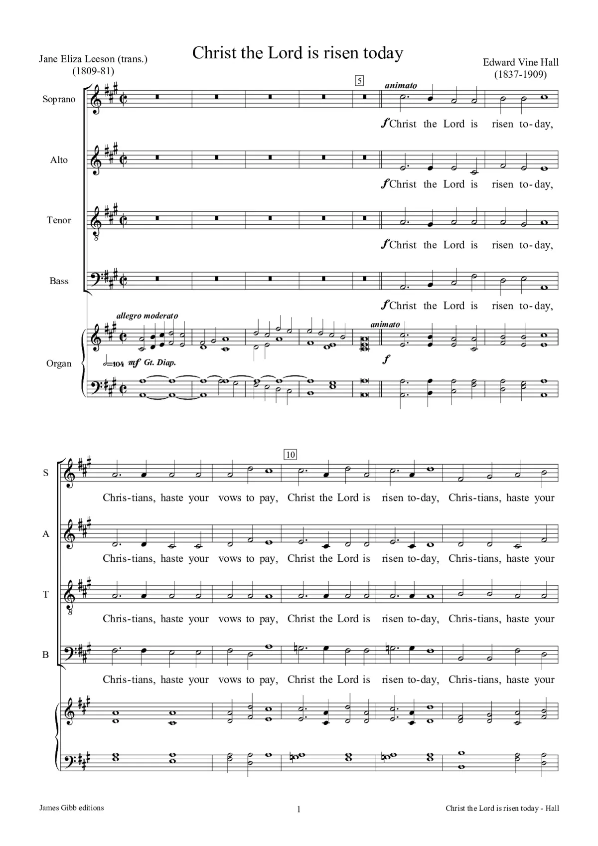 Christ the Lord is risen today - Page 1