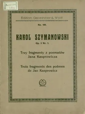 3 Fragments from poems of Jan Kasprowicz