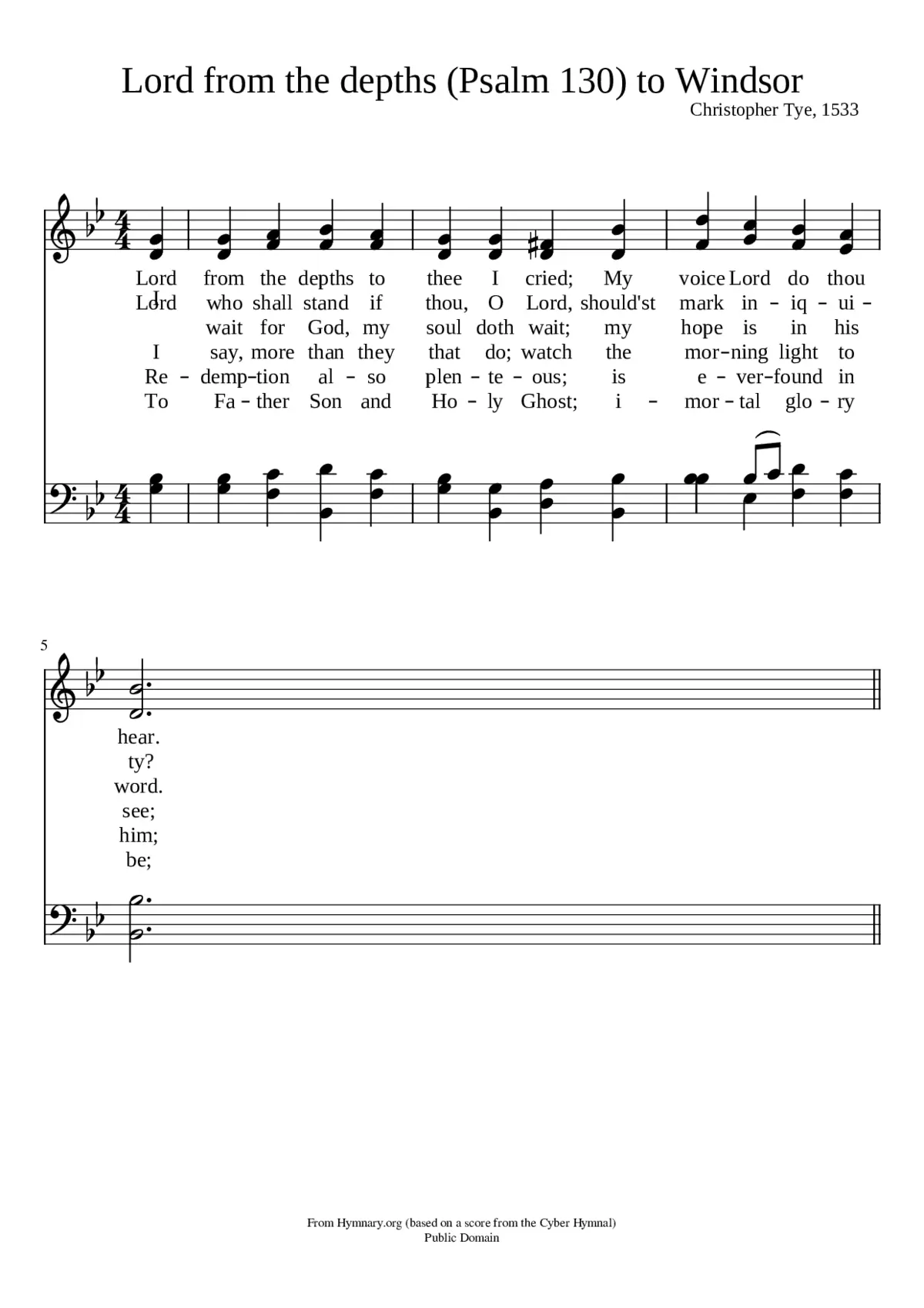 Lord from the depths (Psalm 130) to Windsor - Page 1