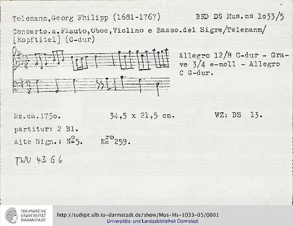 Concerto à 4 - Page 1