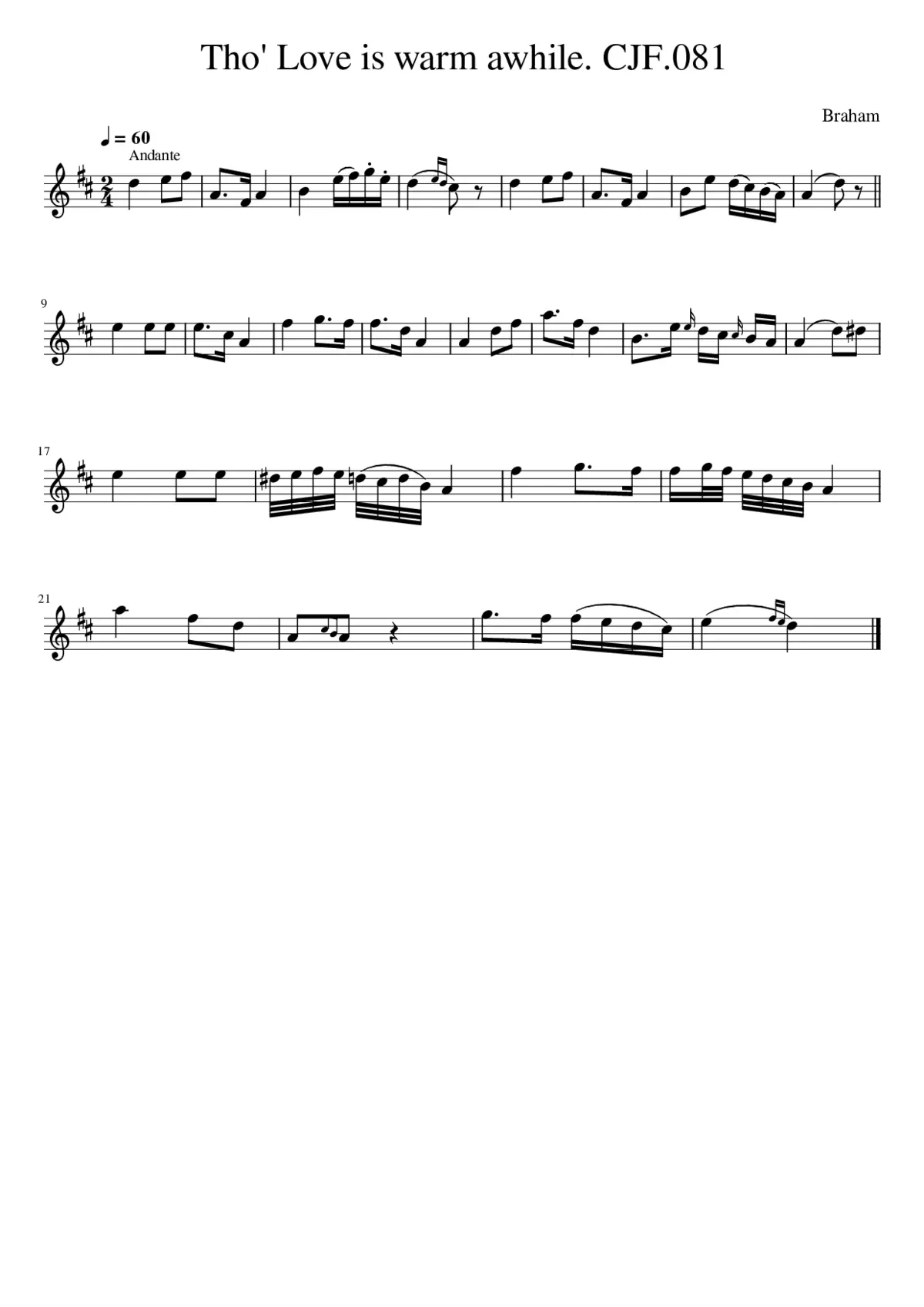 Tho' Love is warm awhile. CJF.081 - Page 1