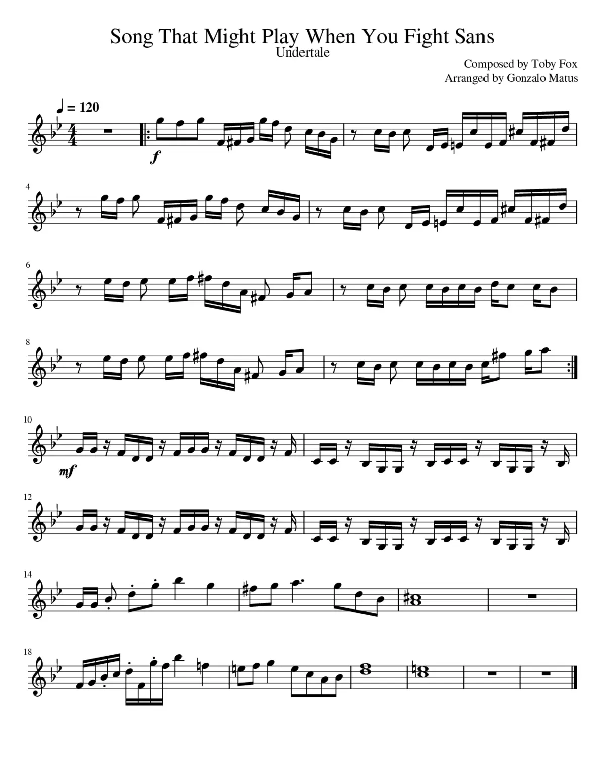 Song That Might Play When You Fight Sans - Page 1