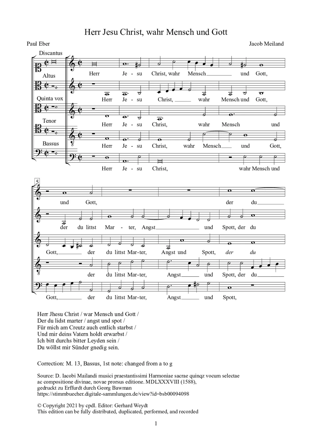 Herr Jesu Christ, wahr Mensch und Gott - Page 1