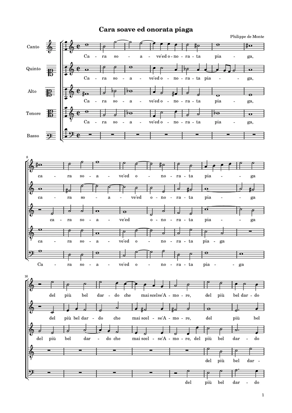 Cara soave ed onorata piaga - Page 1